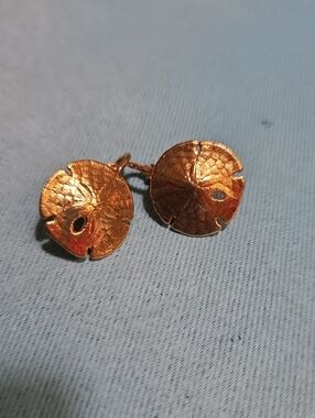Goldtone Clip On Sand Dollar Dangle Earrings - Women Jewelry